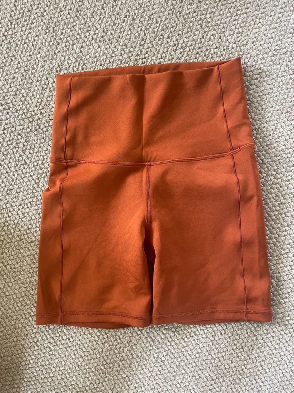Left On Friday High-Waist Rust Orange Athletic Bike Shorts